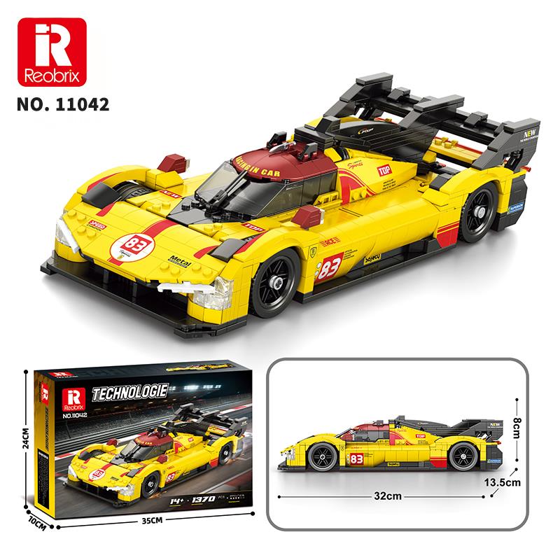 Reobrix Technic 11042 Ferrari 499P Araba Yaratıcı Yapı Blok Seti Building Blocks - 1370 Parça