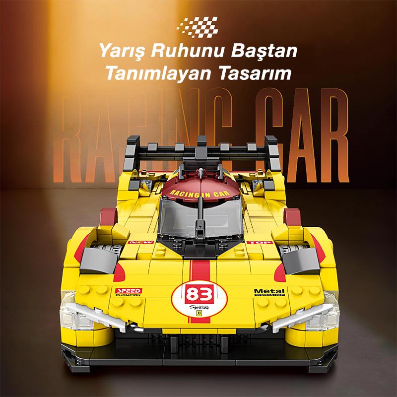 Reobrix Technic 11042 Ferrari 499P Araba Yaratıcı Yapı Blok Seti Building Blocks - 1370 Parça