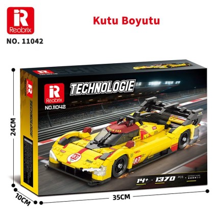 Reobrix Technic 11042 Ferrari 499P Araba Yaratıcı Yapı Blok Seti Building Blocks - 1370 Parça - Thumbnail
