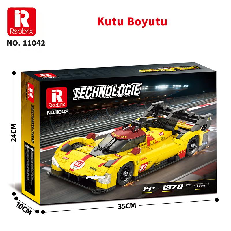 Reobrix Technic 11042 Ferrari 499P Araba Yaratıcı Yapı Blok Seti Building Blocks - 1370 Parça