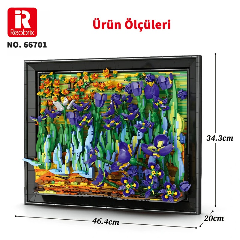Reobrix Irises Wall Art 66701 Brick Yapım Seti