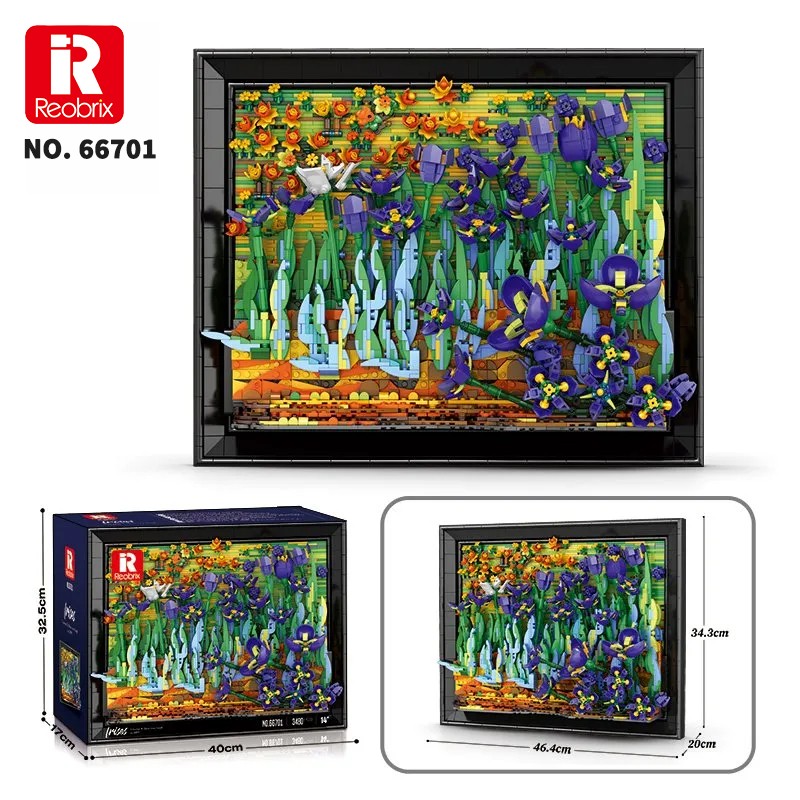 Reobrix Irises Wall Art 66701 Brick Yapım Seti