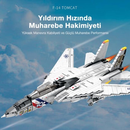 Reobrix 33032 F-14 Tomcat Jet Uçak Yaratıcı Yapı Blok Seti Building Blocks - 1600 Parça - Thumbnail