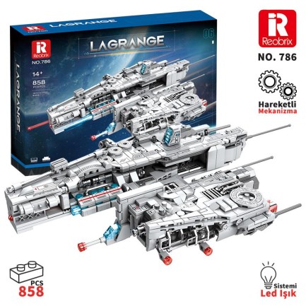 Reobrix - Reobrix 786 Ağır Saldırı Uçağı (Lagrange B192 New Earth Heavyattack Aircraft) Yaratıcı Yapı Blok Seti Building Blocks - 858 Parça