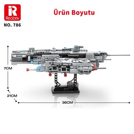 Reobrix 786 Ağır Saldırı Uçağı (Lagrange B192 New Earth Heavyattack Aircraft) Yaratıcı Yapı Blok Seti Building Blocks - 858 Parça - Thumbnail