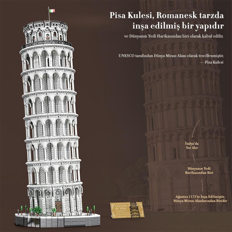 Reobrix 66025 Pisa Kulesi Yaratıcı Yapı Blok Seti Building Blocks (Leaning Tower of Pisa)-7652 Parça