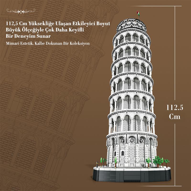Reobrix 66025 Pisa Kulesi Yaratıcı Yapı Blok Seti Building Blocks (Leaning Tower of Pisa)-7652 Parça