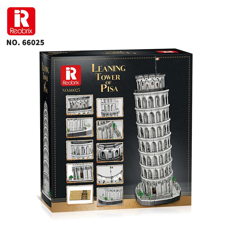 Reobrix 66025 Pisa Kulesi Yaratıcı Yapı Blok Seti Building Blocks (Leaning Tower of Pisa)-7652 Parça