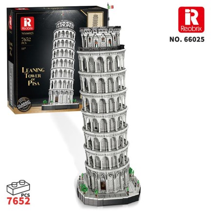 Reobrix - Reobrix 66025 Pisa Kulesi Yaratıcı Yapı Blok Seti Building Blocks (Leaning Tower of Pisa)-7652 Parça