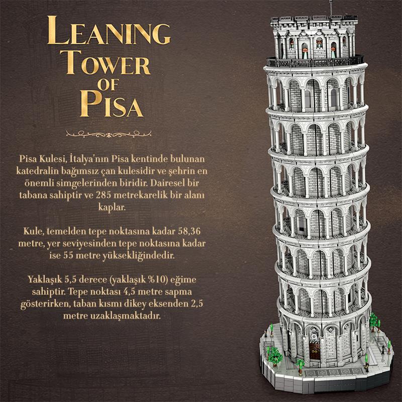 Reobrix 66025 Pisa Kulesi Yaratıcı Yapı Blok Seti Building Blocks (Leaning Tower of Pisa)-7652 Parça