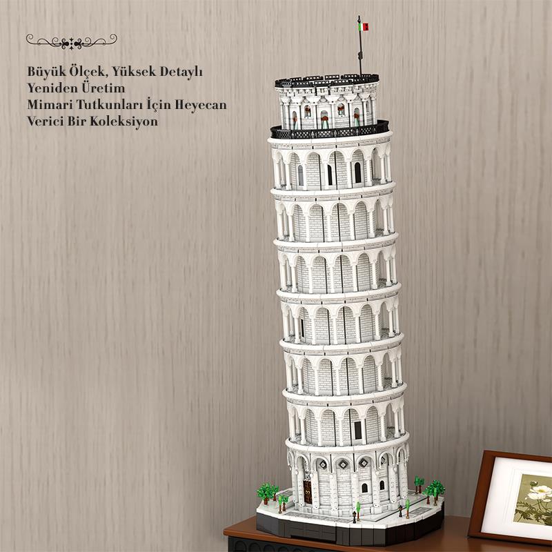 Reobrix 66025 Pisa Kulesi Yaratıcı Yapı Blok Seti Building Blocks (Leaning Tower of Pisa)-7652 Parça