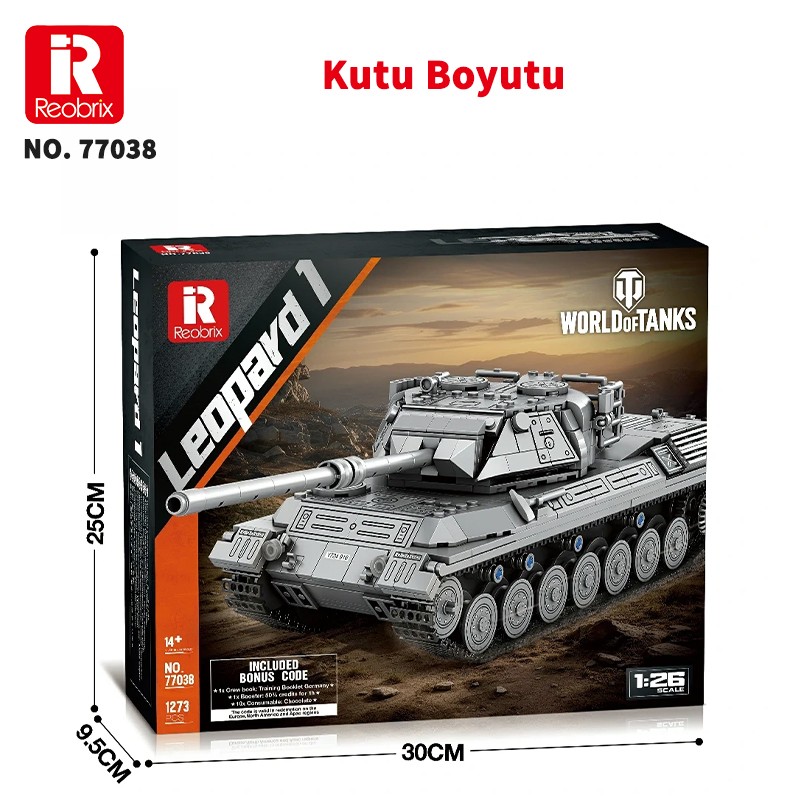 Reobrix Leopard 1 Main Battle Tank 77038 Brick Yapım Seti