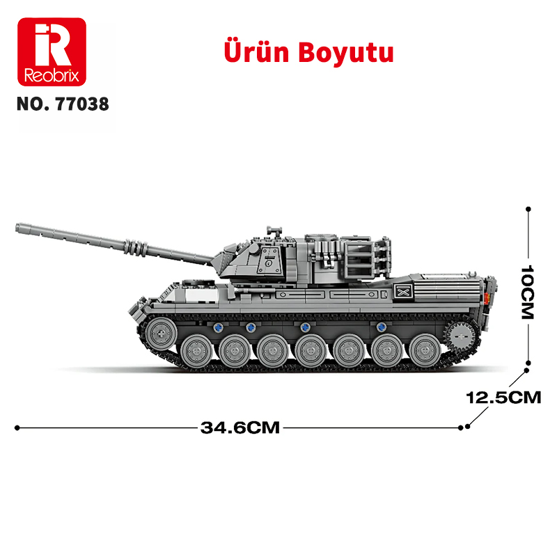 Reobrix Leopard 1 Main Battle Tank 77038 Brick Yapım Seti