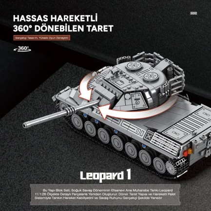 Reobrix Leopard 1 Main Battle Tank 77038 Brick Yapım Seti - Thumbnail