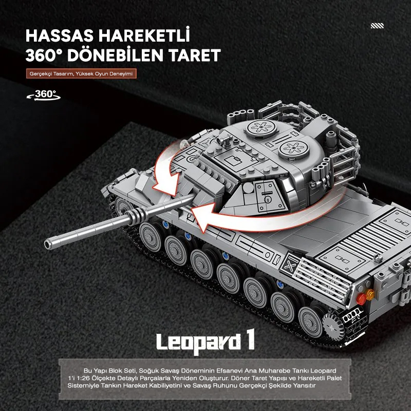 Reobrix Leopard 1 Main Battle Tank 77038 Brick Yapım Seti