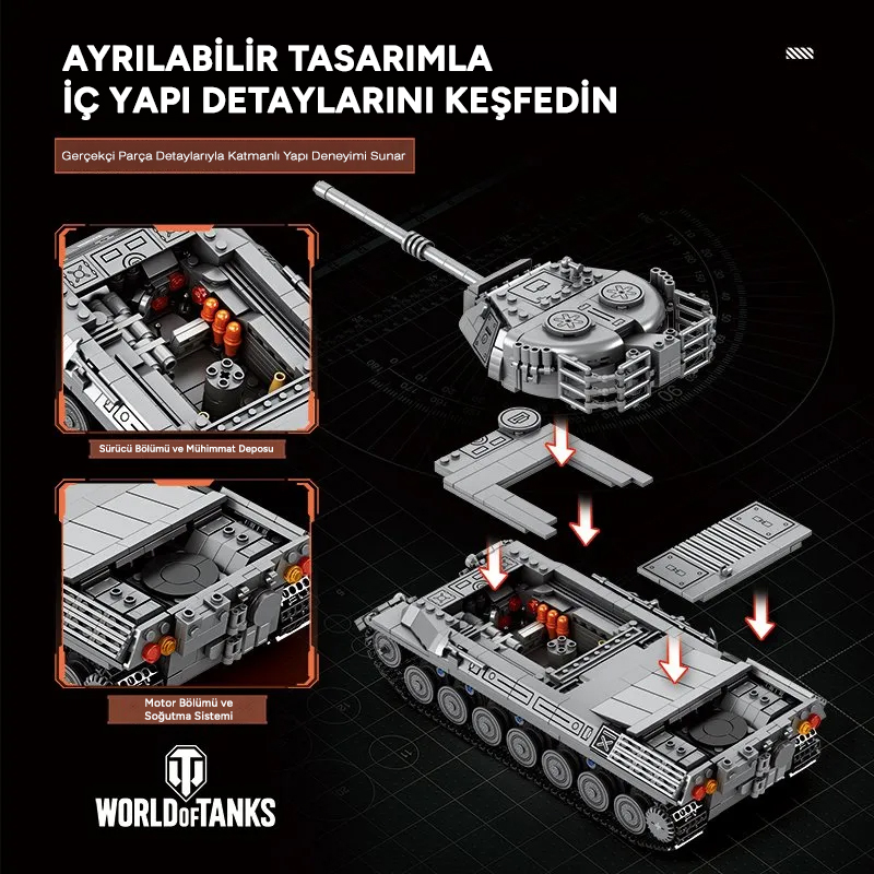 Reobrix Leopard 1 Main Battle Tank 77038 Brick Yapım Seti