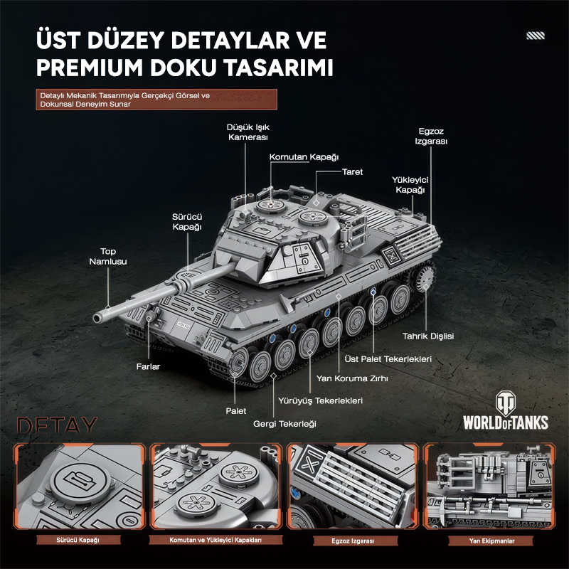 Reobrix Leopard 1 Main Battle Tank 77038 Brick Yapım Seti