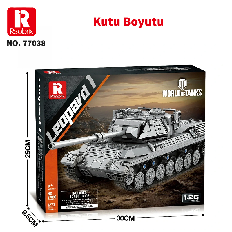 Reobrix Leopard 1 Main Battle Tank 77038 Brick Yapım Seti