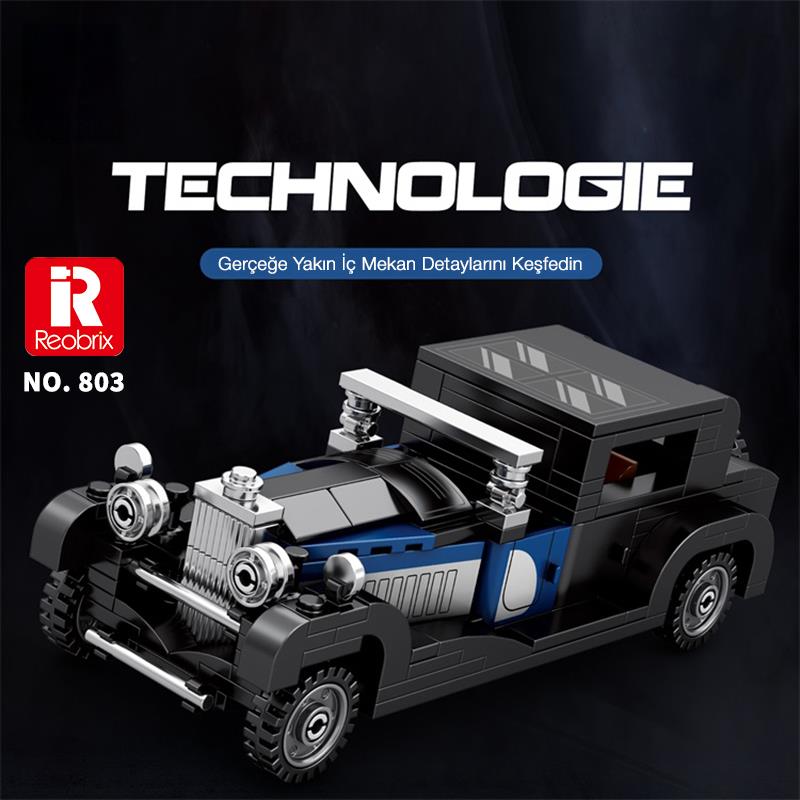 Reobrix Creator 814 Bugatti Type 41 Royale Klasik Araba Yaratıcı Yapı Blok Seti Building Blocks - 249 Parça