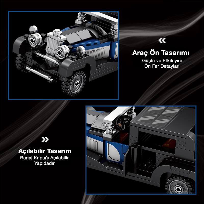 Reobrix Creator 814 Bugatti Type 41 Royale Klasik Araba Yaratıcı Yapı Blok Seti Building Blocks - 249 Parça