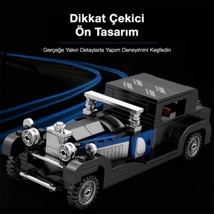 Reobrix Creator 814 Bugatti Type 41 Royale Klasik Araba Yaratıcı Yapı Blok Seti Building Blocks - 249 Parça - Thumbnail