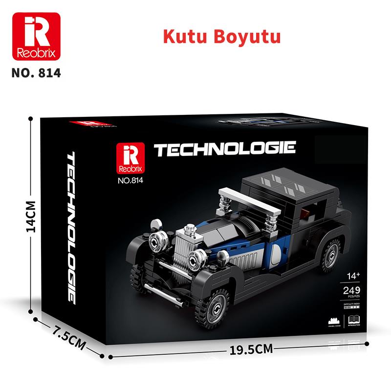 Reobrix Creator 814 Bugatti Type 41 Royale Klasik Araba Yaratıcı Yapı Blok Seti Building Blocks - 249 Parça