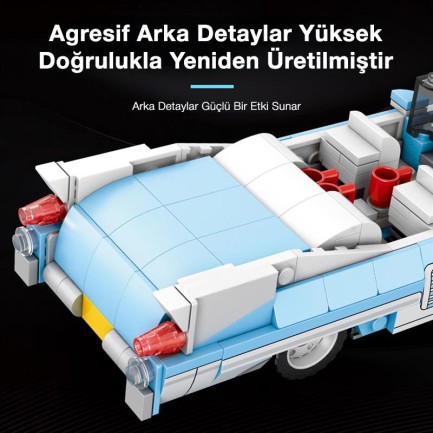 Reobrix Creator 809 Cadillac Eldorado Spor Araba Yaratıcı Yapı Blok Seti Building Blocks - 308 Parça - Thumbnail