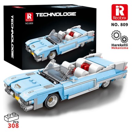 Reobrix - Reobrix Creator 809 Cadillac Eldorado Spor Araba Yaratıcı Yapı Blok Seti Building Blocks - 308 Parça