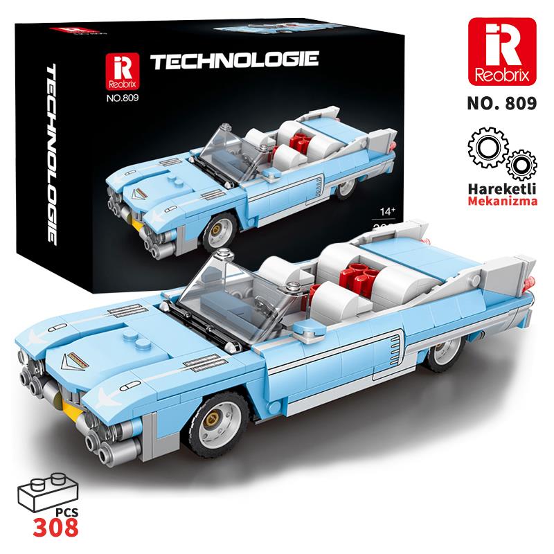 Reobrix Creator 809 Cadillac Eldorado Spor Araba Yaratıcı Yapı Blok Seti Building Blocks - 308 Parça