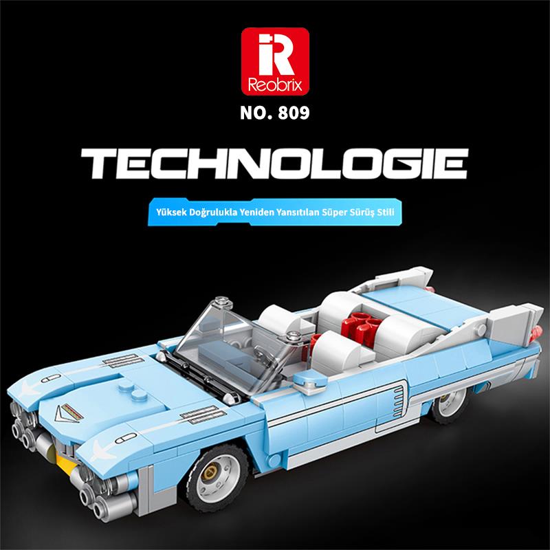 Reobrix Creator 809 Cadillac Eldorado Spor Araba Yaratıcı Yapı Blok Seti Building Blocks - 308 Parça
