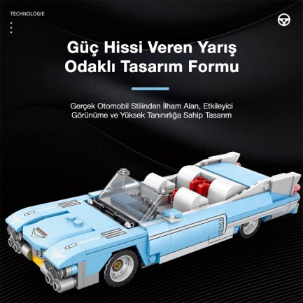 Reobrix Creator 809 Cadillac Eldorado Spor Araba Yaratıcı Yapı Blok Seti Building Blocks - 308 Parça - Thumbnail