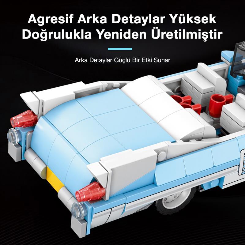 Reobrix Creator 809 Cadillac Eldorado Spor Araba Yaratıcı Yapı Blok Seti Building Blocks - 308 Parça