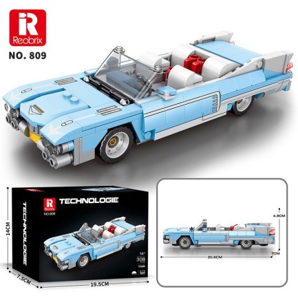 Reobrix Creator 809 Cadillac Eldorado Spor Araba Yaratıcı Yapı Blok Seti Building Blocks - 308 Parça - Thumbnail