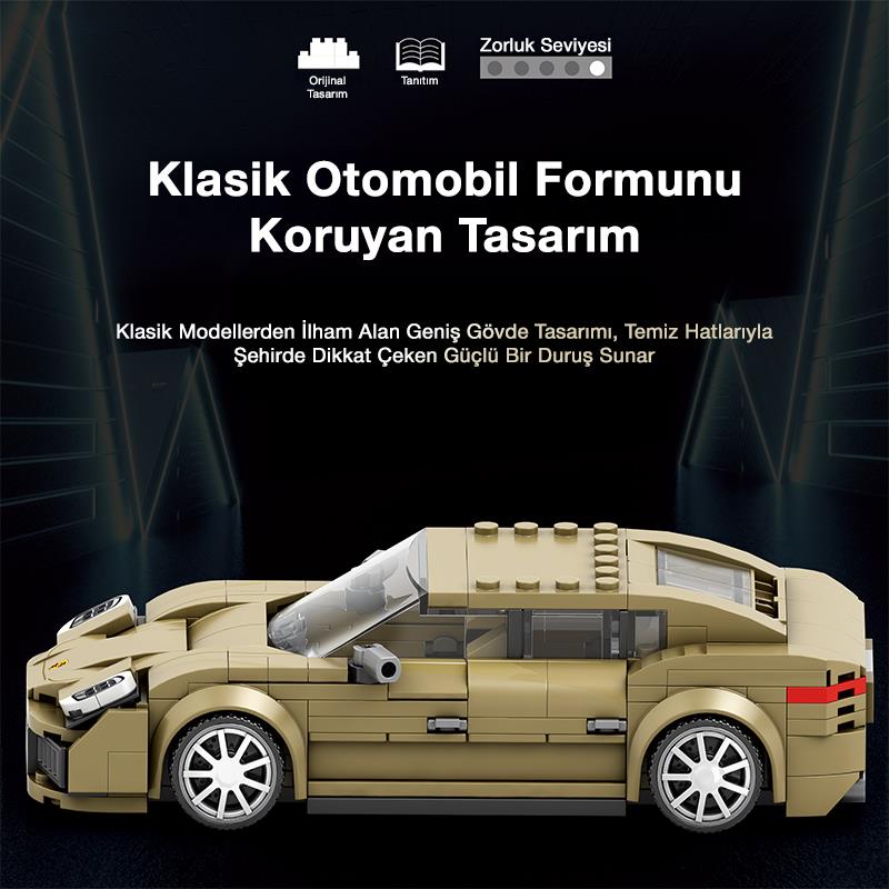 Reobrix Creator 821 Porsche Panamera Spor Araba Yaratıcı Yapı Blok Seti Building Blocks - 324 Parça