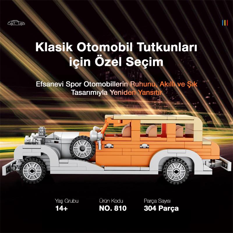 Reobrix Creator 810 Rolls Royce Phantom II Saloon Car Spor Araba Yaratıcı Yapı Blok Seti Building Blocks - 304 Parça