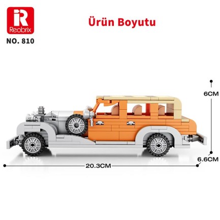 Reobrix Creator 810 Rolls Royce Phantom II Saloon Car Spor Araba Yaratıcı Yapı Blok Seti Building Blocks - 304 Parça - Thumbnail
