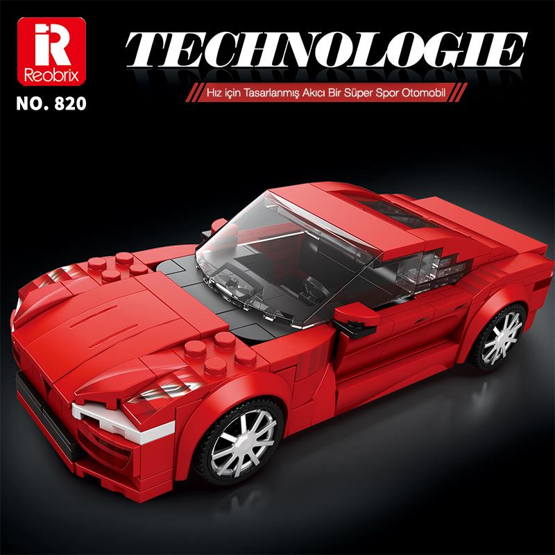 Reobrix Luxury Sedan Car Tesla Model S 820 Brick Yapım Seti