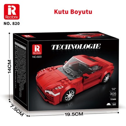 Reobrix Luxury Sedan Car Tesla Model S 820 Brick Yapım Seti - Thumbnail