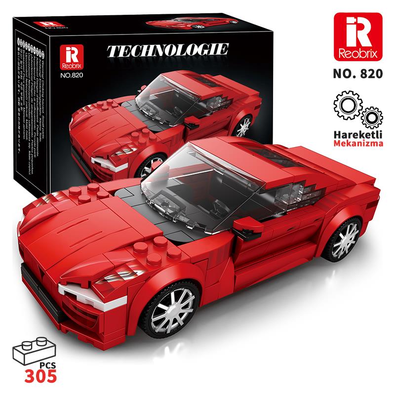 Reobrix Luxury Sedan Car Tesla Model S 820 Brick Yapım Seti