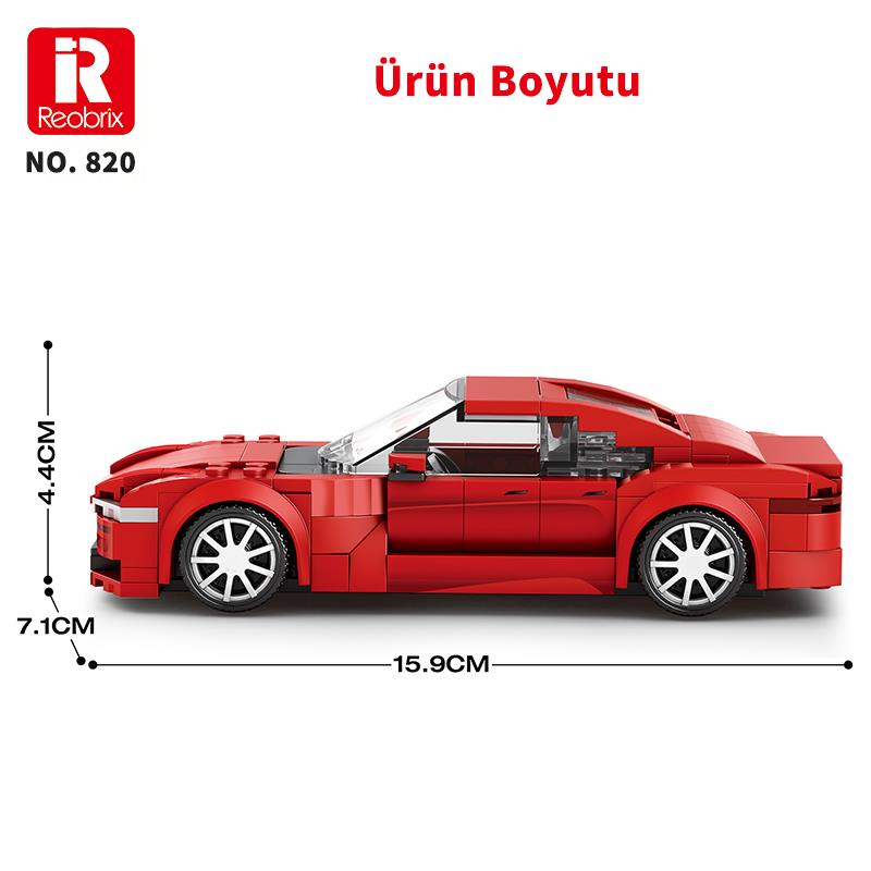 Reobrix Luxury Sedan Car Tesla Model S 820 Brick Yapım Seti