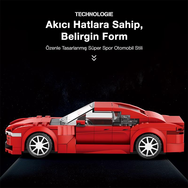 Reobrix Luxury Sedan Car Tesla Model S 820 Brick Yapım Seti