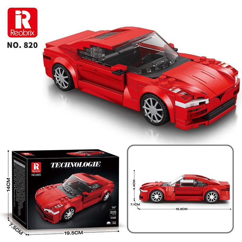 Reobrix Luxury Sedan Car Tesla Model S 820 Brick Yapım Seti
