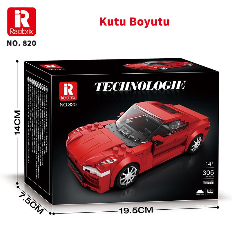 Reobrix Luxury Sedan Car Tesla Model S 820 Brick Yapım Seti