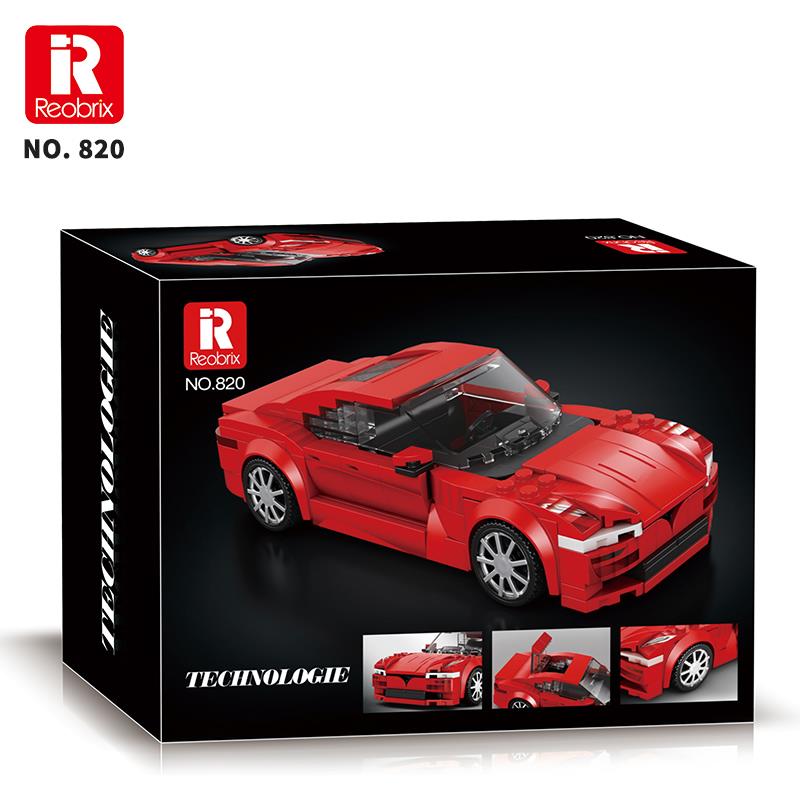 Reobrix Luxury Sedan Car Tesla Model S 820 Brick Yapım Seti