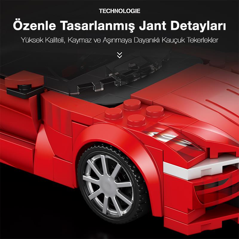 Reobrix Luxury Sedan Car Tesla Model S 820 Brick Yapım Seti