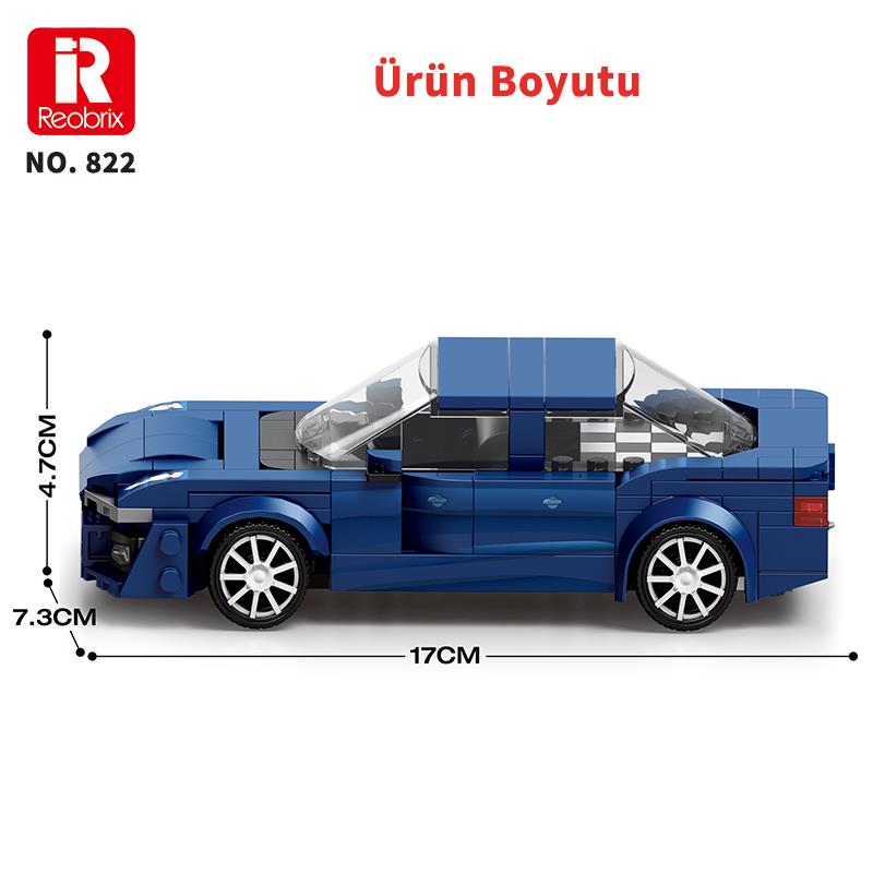 Reobrix Luxury Sports Sedan Car Audi A6 822 Brick Yapım Seti