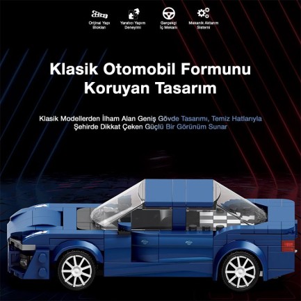 Reobrix Luxury Sports Sedan Car Audi A6 822 Brick Yapım Seti - Thumbnail