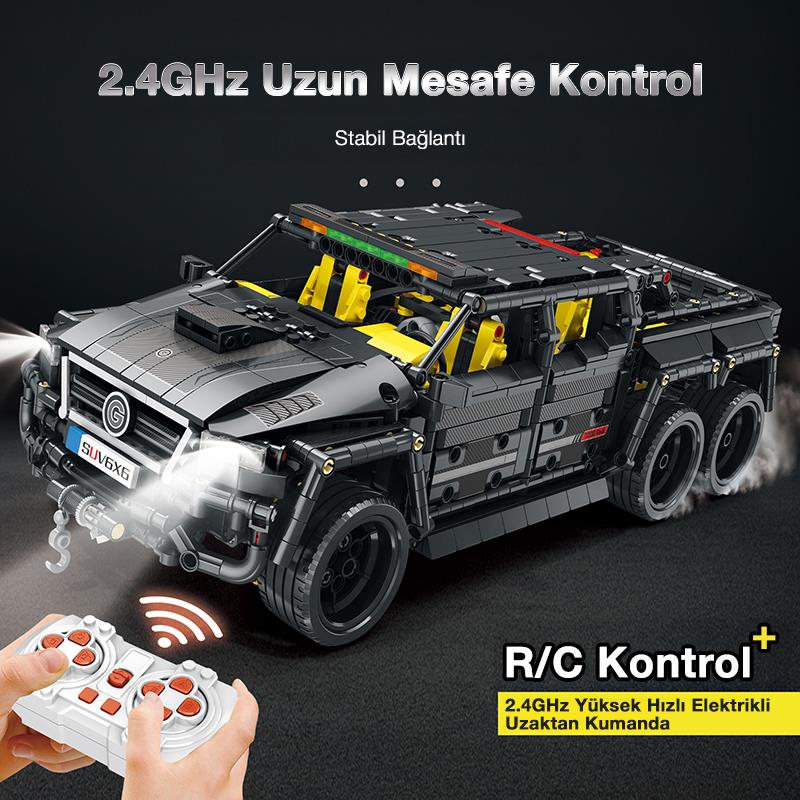 Reobrix Technic 11001-D Mercedes Benz G700 Brabus Araba 6x6 Motor&Kumanda Yaratıcı Yapı Blok Seti Building Block 2162Parça