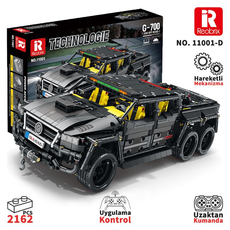 Reobrix Technic 11001-D Mercedes Benz G700 Brabus Araba 6x6 Motor&Kumanda Yaratıcı Yapı Blok Seti Building Block 2162Parça