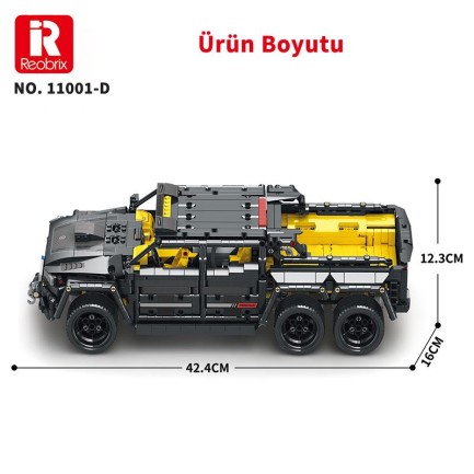 Reobrix Technic 11001-D Mercedes Benz G700 Brabus Araba 6x6 Motor&Kumanda Yaratıcı Yapı Blok Seti Building Block 2162Parça - Thumbnail